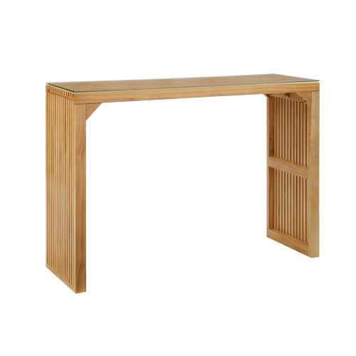 Pine Dining Bench And Table, Indoor Wood Bench For Entryway,Living Room,Kitchen And Bedroom Table And Bench Set Nature, Bench Table Small Tempered Glass Included