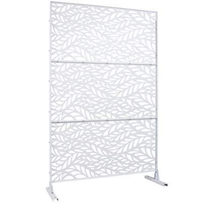 Outdoor Indoor Privacy Screen Metal Privacy Screen 76 Hx48 W Freestanding Decorative Privacy Screen For Deck Balcony Patio, Privacy Fence Panels For Outside Lawn Garden PS110