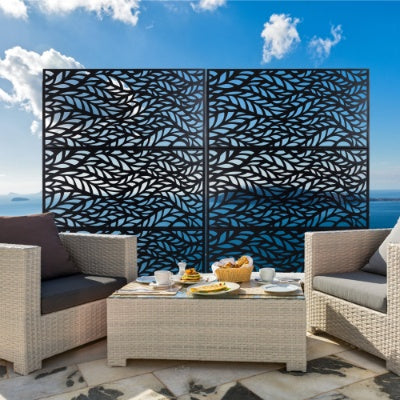 Outdoor Indoor Privacy Screen Metal Privacy Screen 76 Hx48 W Freestanding Decorative Privacy Screen For Deck Balcony Patio, Privacy Fence Panels For Outside Lawn Garden PS110