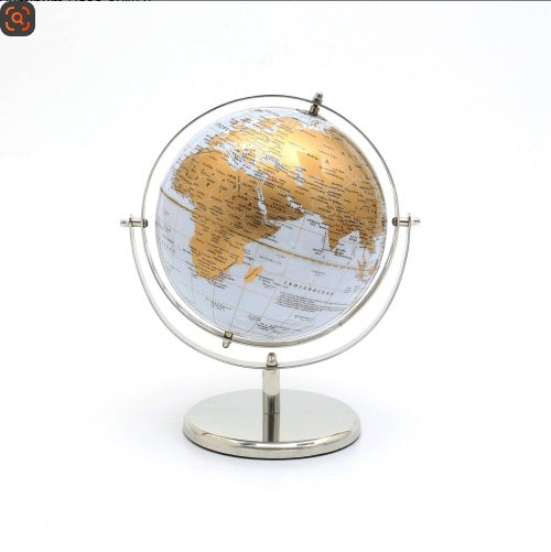Tabletop Decorative Globe On Aluminum Base-12 H
