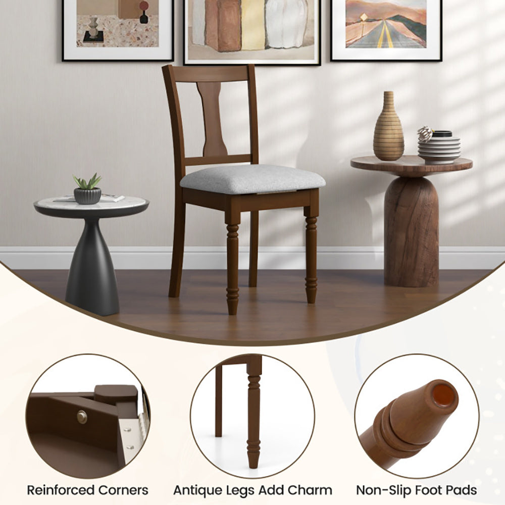 Kitchen Dining Chair With Linen Fabric And Storage Space