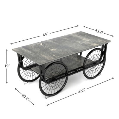 Modern Style Coffee Table Rectangle Coffee Table End Side Table Retro Design Coffee Table With Sturdy Base For Living Room Decor Black