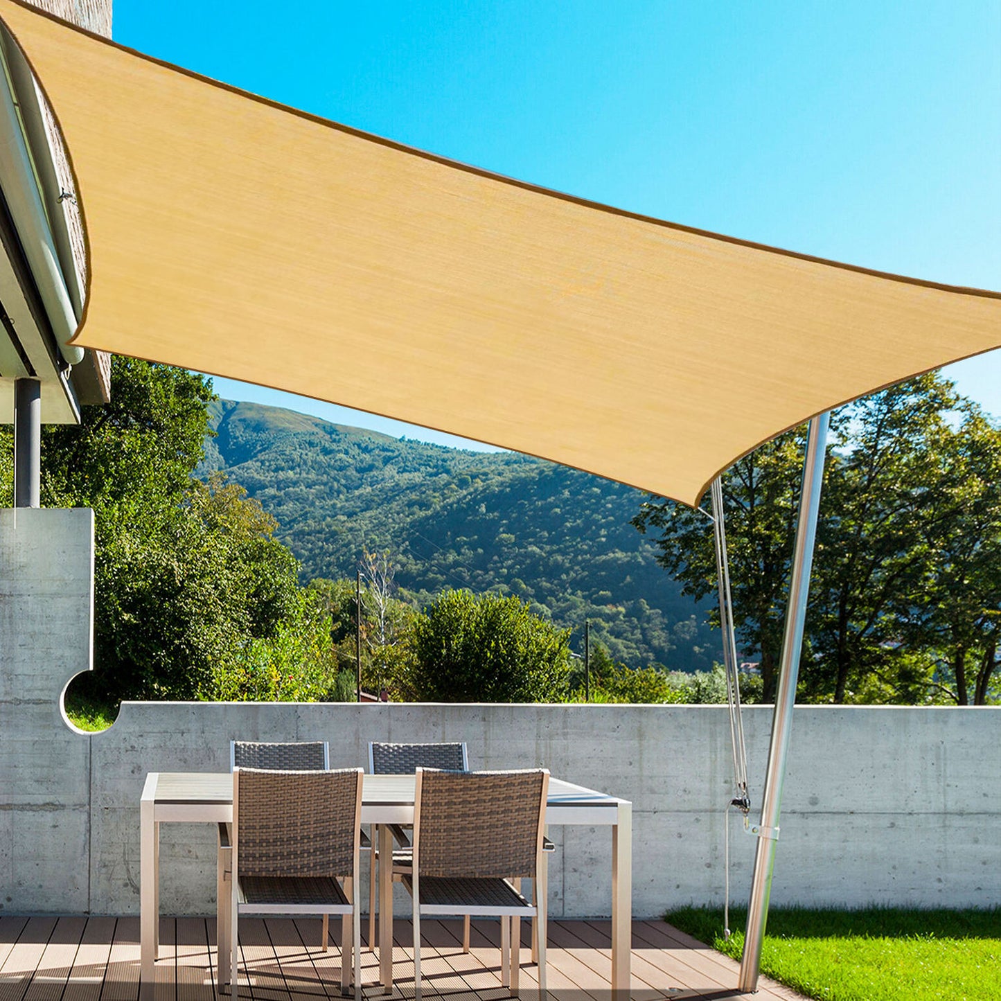 High Density Polyethylene Garden Terrace Sunshade Canopy And Sunshade Curtain
