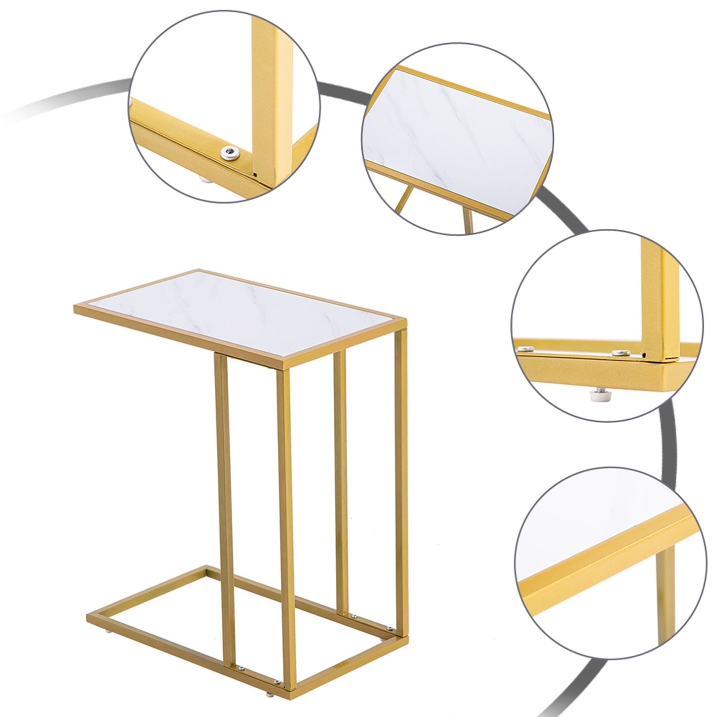White Marble Collection, Side Table, Lazy Table