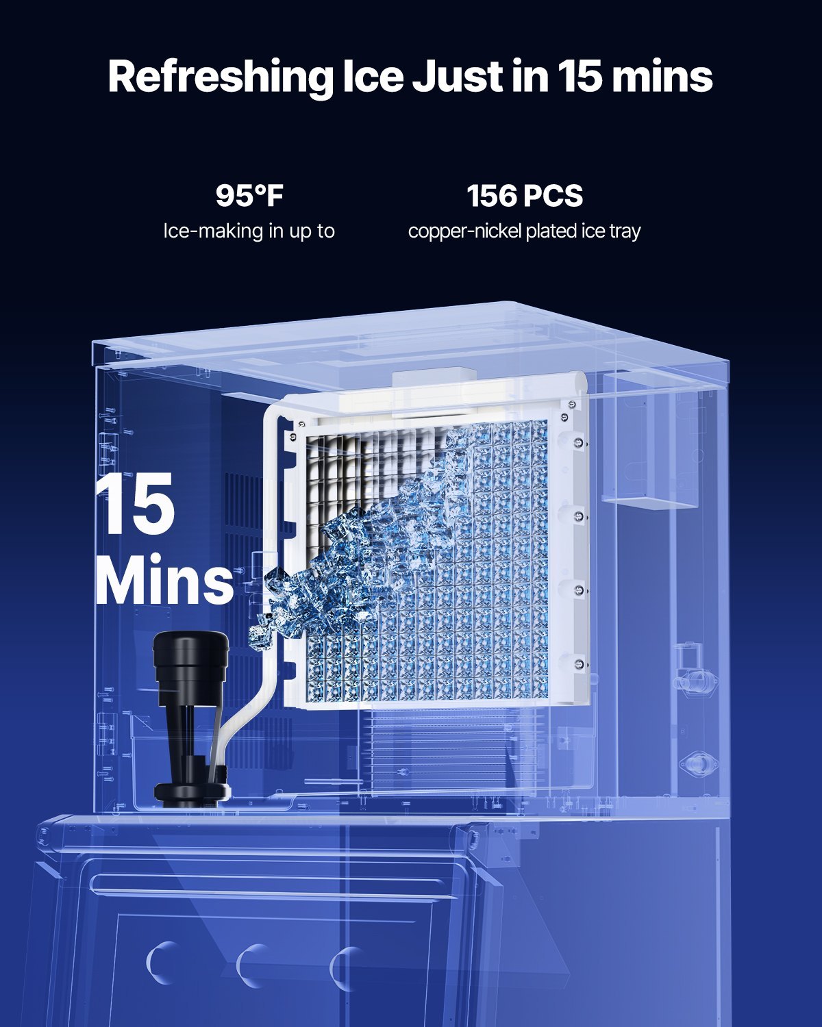 Commercial Ice Maker Machine 360 Lbs Day Self-Cleaning Ice Machine - Head Only